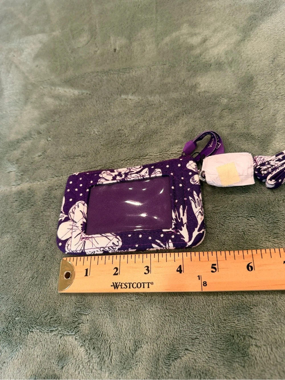 NWT Vera Bradley Clemson University Zip ID Lanyard Rain Garden Purple